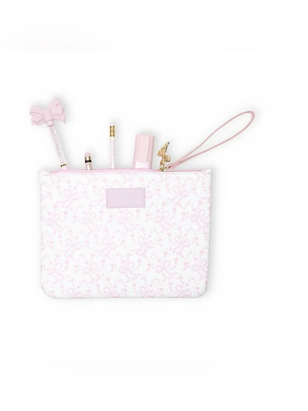 🎀 🎯 LoveShackFancy x Target Yoobi Coquette Bow Pencil Case with Strap Chantilly